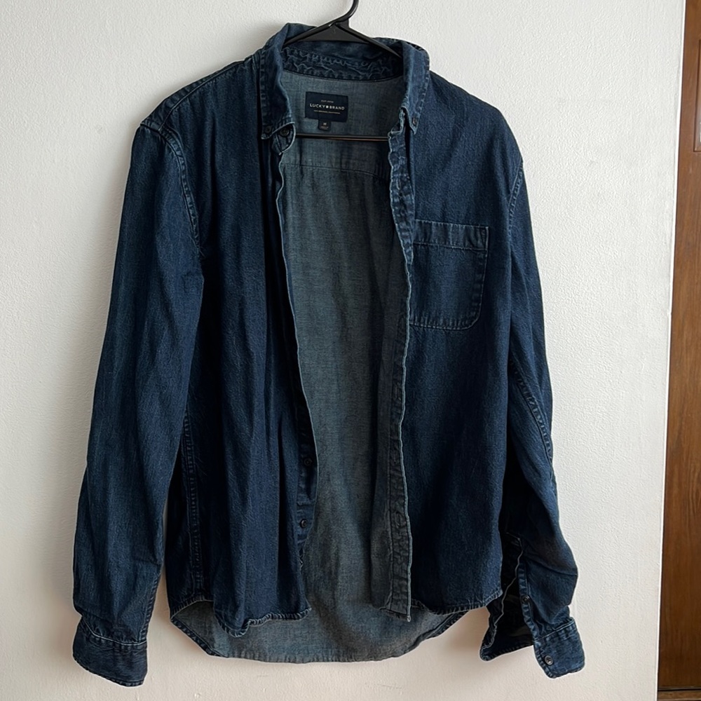 Dark blue denim button up Lucky Brand